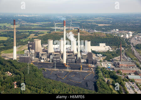 Fotografia aerea, Uniper powerplant Ltd, power station Gelsenkirchen Scholven, centrali elettriche a carbone, Gladbeck, la zona della Ruhr, Foto Stock