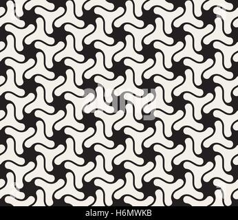 Vector Seamless in bianco e nero traliccio triangolare Pattern. Geometrica astratta Design di sfondo Illustrazione Vettoriale