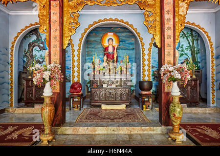 Interno del Tam Pagoda tailandese sul Thuy figlio Montagna. Le montagne di marmo, Da Nang, Vietnam. Foto Stock
