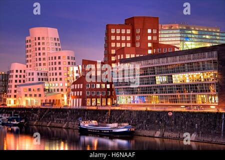 Media Harbour in Dusseldorf Foto Stock