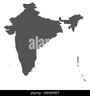 Mappa di India - isolato Foto Stock