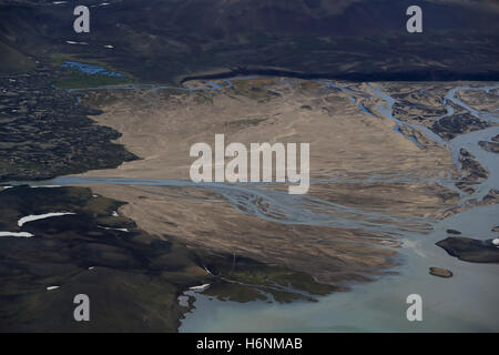Foto aerea di Landmannalaugar in Islanda Foto Stock