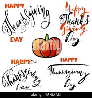 Ringraziamento tipografici Set Design Illustrazione Vettoriale