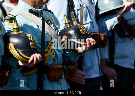 Storico militare con la rievocazione soldato divise dalla guerra mondiale uno Foto Stock