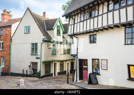 Norwich Elm Hill, vista della zona di Elm Hill nello storico quartiere medievale della città di Norwich, Inghilterra, Regno Unito. Foto Stock