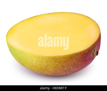 Fette di mango isolato su sfondo bianco con tracciato di ritaglio Foto Stock