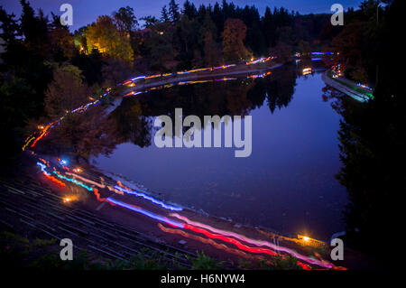Pruhonice Village Halloween Parade, processione, Pruhonice Park Foto Stock