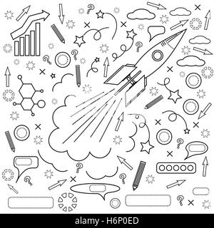 Icona del razzo. Concetto di successo, iniziative Foto Stock