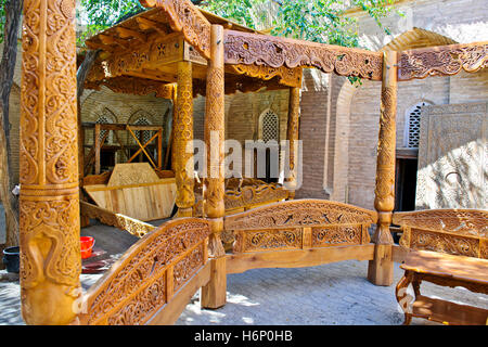 Madrase,minareti,mausolei,siti storici,Colore,Bazar,mercati,Khiva città interna, Xiva Ichon Quala,l'Silk Road,Uzbekistan Foto Stock