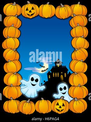 Celebrazione festa di Halloween zucca stagioni stagione quadro telaio autunno autunno house building ridere risate ridere twit risatina Foto Stock