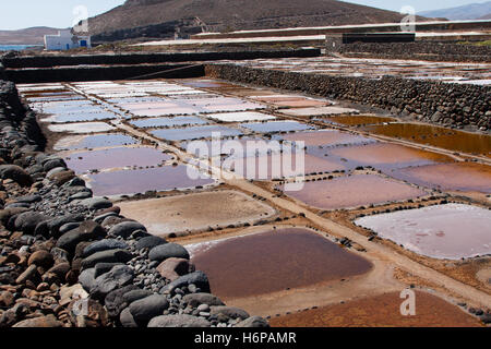 Opere di sale vicino Arinaga, Gran Canaria Foto Stock