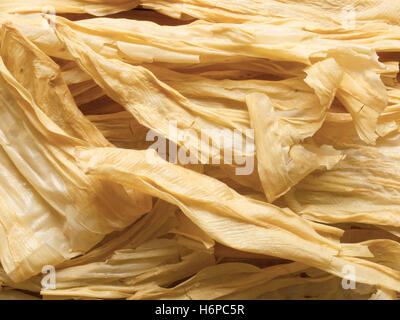 Pelle secca di cagliata di cagliata di fagioli conservati alimenti stick aliment color pelle fagioli orizzontale cucina cinese cucina asiatica essiccato nessuno Foto Stock