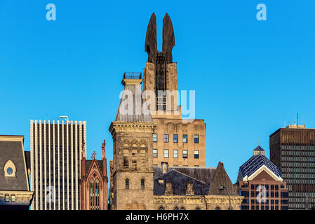 Lo skyline della citta', Buffalo, New York, Stati Uniti d'America. Foto Stock