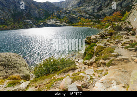 Il lago di Melo (Lac de Melo), in Corsica, Francia Foto Stock