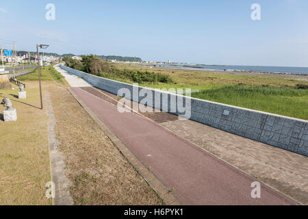 Argine costiero, Asahi City, nella prefettura di Chiba, Giappone Foto Stock