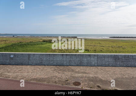 Argine costiero, Asahi City, nella prefettura di Chiba, Giappone Foto Stock