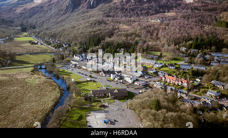 Antenna vista drone Aberfoyle Trossachs Scozia Scotland Foto Stock