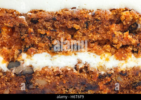 Abstract dettaglio della torta di carote con la glassa. Foto Stock