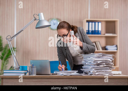 Imprenditrice lavora in ufficio Foto Stock