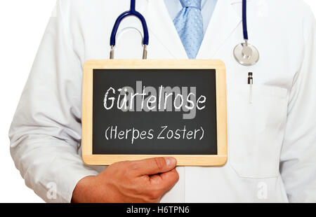 Herpes zoster - herpes zoster Foto Stock