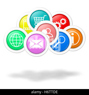 Segno di applicazione di segnali di computer PC computer isolati modello sociale progetto design concept bozza del piano di trasporto del traffico Foto Stock