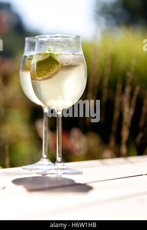 Hugo antipasto prosecco di menta ghiaccio lâ Elderflower succhi di frutta Foto Stock