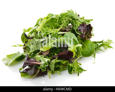 La molla di rimbalzo rimbalza hop saltando frisks jumping salto vegetariana verdure spinaci insalata testurizzata cibo aliment leaf closeup Foto Stock