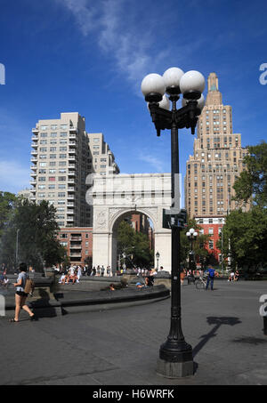 Washington Square Park, Greenwich Village, Manhattan, New York, Stati Uniti d'America Foto Stock