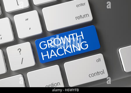 Crescita del pulsante di hacking. 3D. Foto Stock