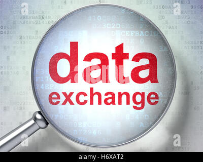 Il concetto di informazione: lo scambio di dati con il vetro ottico Foto Stock