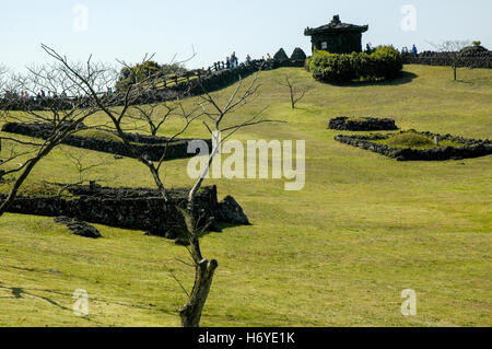 Di scena sul cerchio di sangumburi cratere vulcanico. jeju (cheju) isola. sth. COREA Foto Stock