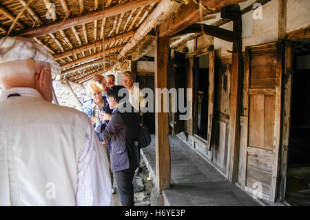 Il coreano tradizionale casa in legno struttura. seongeup folk village. jeju. sth COREA Foto Stock