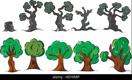Tree illustrazioni vettoriali Cartoon Illustrazione Vettoriale