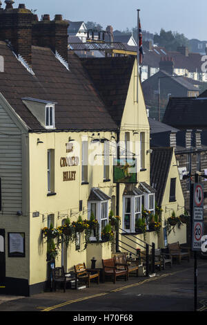 Il Crooked Billet in pub vecchio Leigh Foto Stock