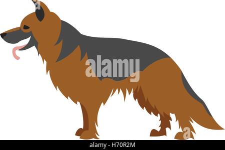 Pastore Tedesco cane. Il Pet razza e pedigree di mammiferi domestici, illustrazione vettoriale Illustrazione Vettoriale