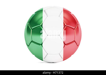 Sfera di calcio con la bandiera dell'Italia, rendering 3D Foto Stock