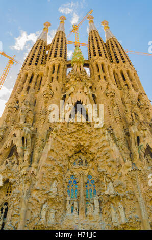 Di Gaudì, La Sagrada Familia a Barcellona, Spagna. Foto Stock