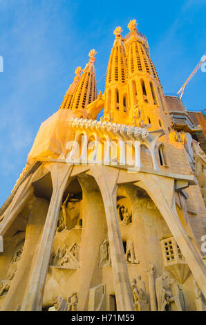 Di Gaudì, La Sagrada Familia a Barcellona, Spagna. Foto Stock