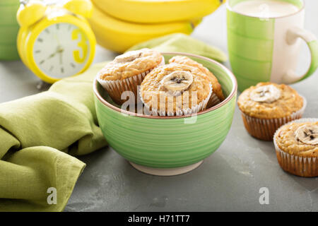 Muffin alla banana con caffè Foto Stock