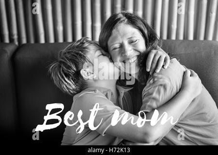 I genitori Amore Figlio Bliss parole concetto grafico Foto Stock