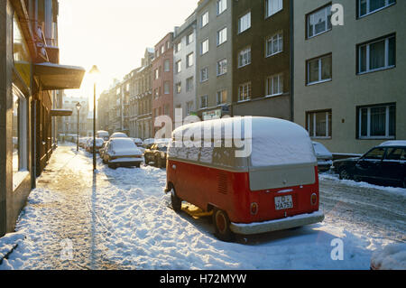 Neve in Duesseldorf negli anni ottanta, la Renania settentrionale-Vestfalia Foto Stock