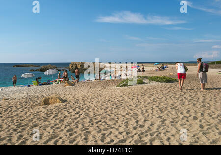La spiaggia di Is Arutas, nella penisola del Sinis, Sardegna, Italia Foto Stock
