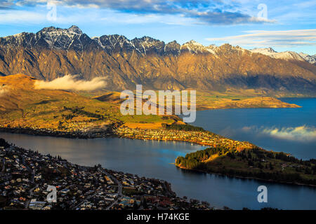 Queenstown, Nuova Zelanda - sulla sommità della collina Foto Stock