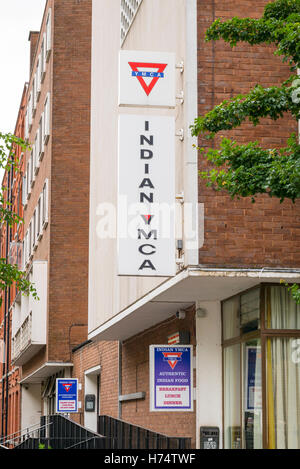 London West End Indian YMCA segno autentico cibo indiano colazione pranzo cena 41 Fitzroy Square Foto Stock