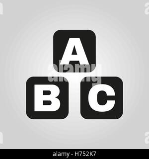 ABC costruzione di blocchi icona. ABC mattoni disegno vettoriale. Baby mattoni simbolo. web. grafica. JPG. AI. app. logo. oggetto. piatto. immagine. s Illustrazione Vettoriale