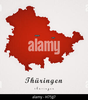 Thueringen Germania DE ARTE mappa Foto Stock