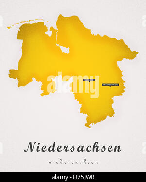 Niedersachen Germania DE ARTE mappa Foto Stock