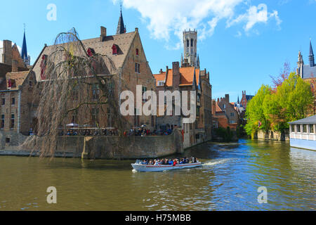 Gite in barca a Bruges, Belgio Foto Stock