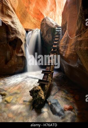Cascate di Kanarra Creek Canyon, Utah, Stati Uniti Foto Stock