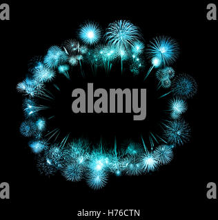 Nuovo anno fuochi d' artificio botti di notte, vuota per il testo Foto Stock